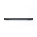 Panel de parcheo de impacto Patch Panel (110) UTP de 24 puertos Cat6A, 19in, con barra para Organizar cables y espacio para Etiqueta LP-PP-605A