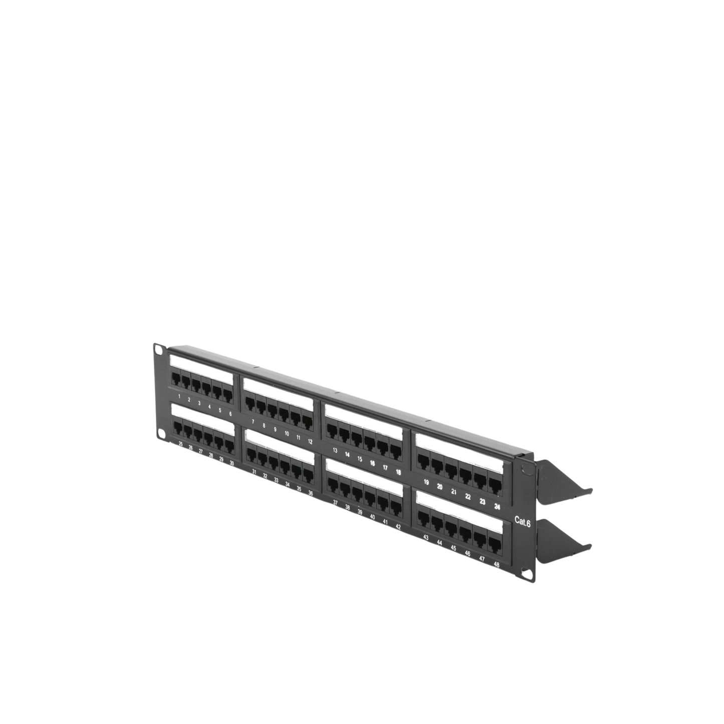 Panel de parcheo Patch panel de impacto (110) UTP de 48 puertos Cat6 19in 2U con barra para organizar cable Linkedpro LP-PP-608