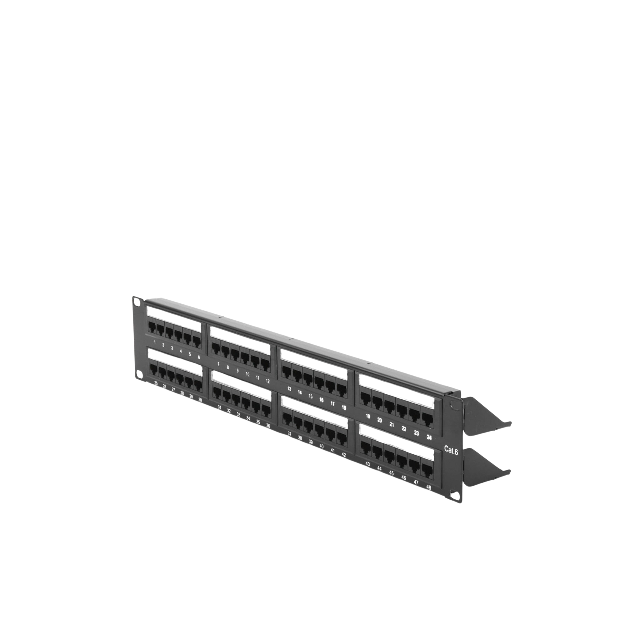 Panel de parcheo Patch panel de impacto (110) UTP de 48 puertos Cat6 19in 2U con barra para organizar cable Linkedpro LP-PP-608