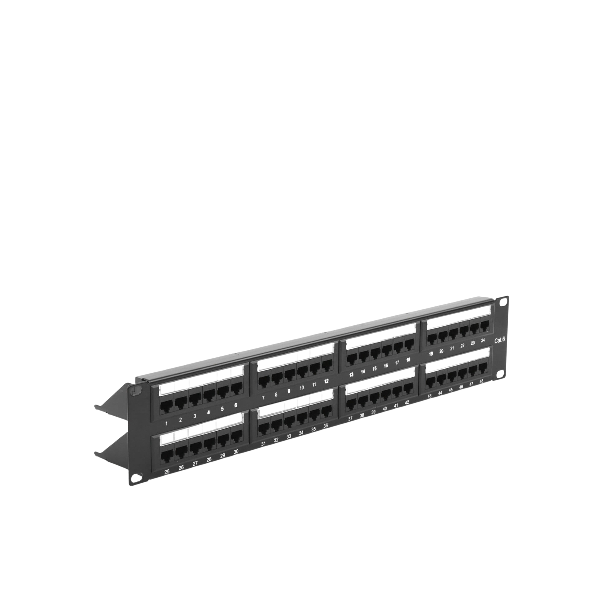 Panel de parcheo Patch panel de impacto (110) UTP de 48 puertos Cat6 19in 2U con barra para organizar cable Linkedpro LP-PP-608
