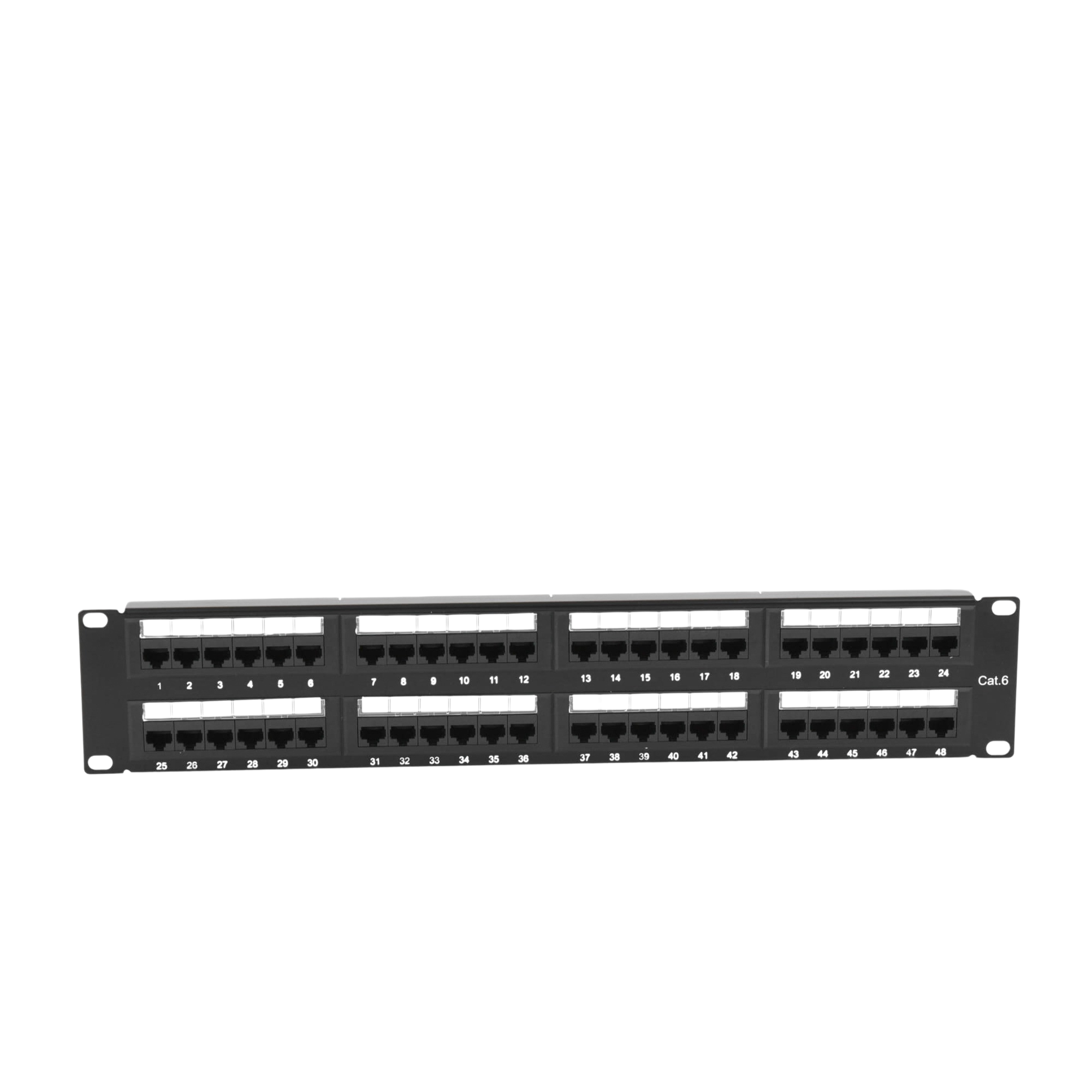 Panel de parcheo Patch panel de impacto (110) UTP de 48 puertos Cat6 19in 2U con barra para organizar cable Linkedpro LP-PP-608