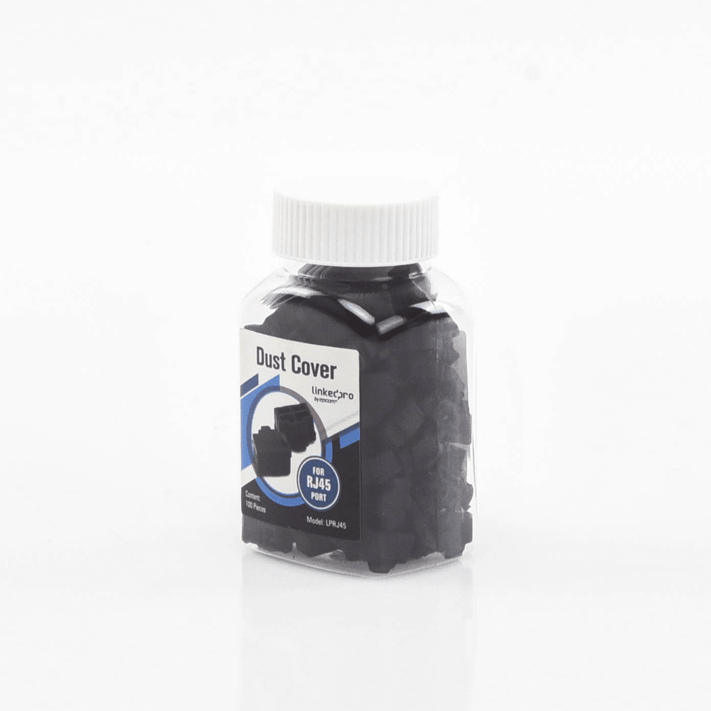 Bote con 100 protectores anti-polvo para puerto RJ45 color negro - SILYMX