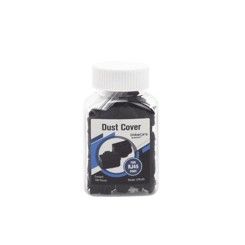 Bote con 100 protectores anti-polvo para puerto RJ45 color negro - SILYMX