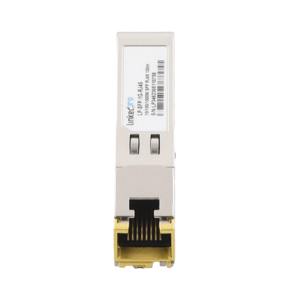 Transceptor Óptico SFP a RJ45 Auto negociación 10/100/1000 Mbps Conector RJ45 1000BASE-T Distancia de hasta 100 m LP-SFP-1G-RJ45 - SILYMX