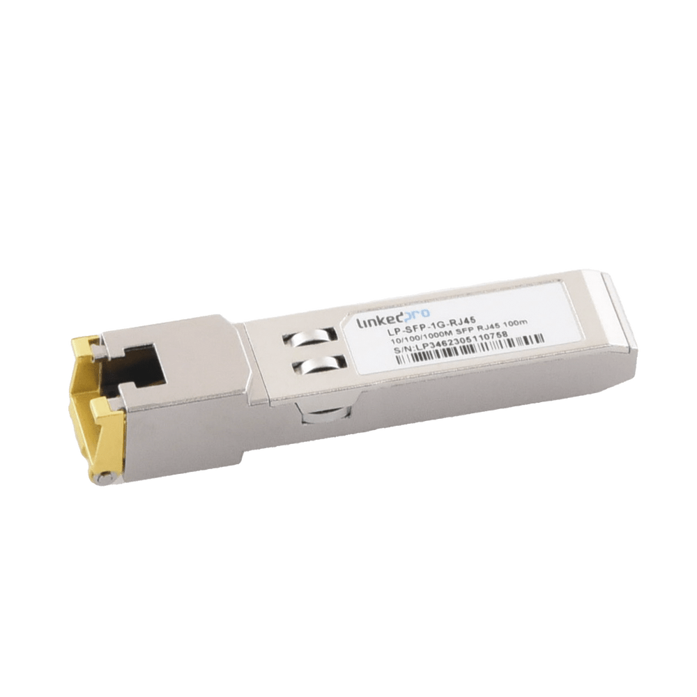 Transceptor Óptico SFP a RJ45 Auto negociación 10/100/1000 Mbps Conector RJ45 1000BASE-T Distancia de hasta 100 m LP-SFP-1G-RJ45 - SILYMX
