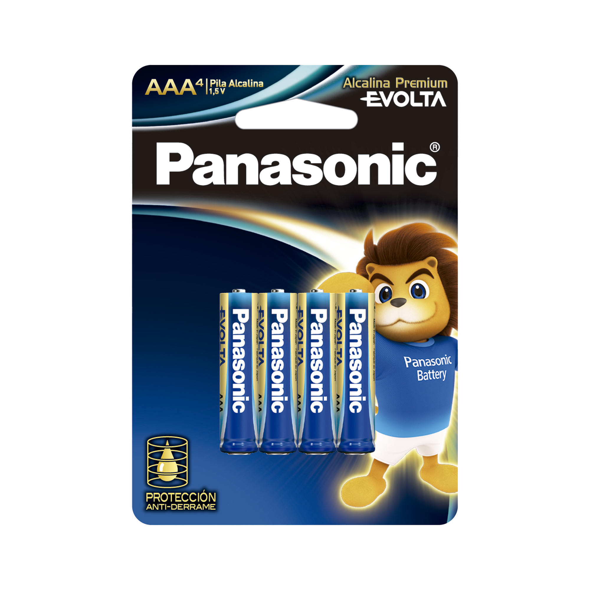 Batería Alcalina AAA 1.5V EVOLTA No recargable Paquete de 4 Baterías PANASONIC LR03EGL/4B - SILYMX