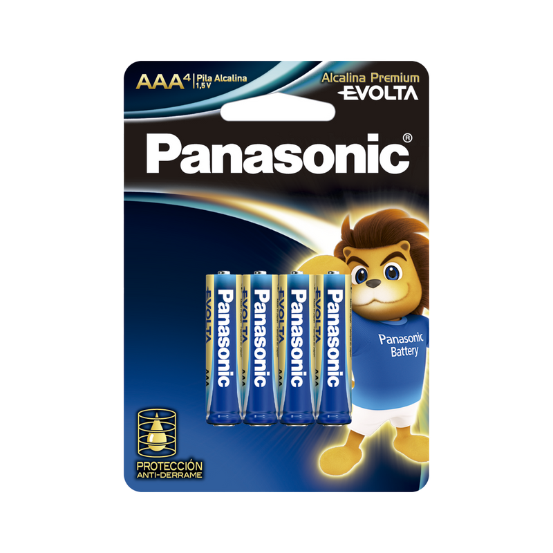 Batería Alcalina AAA 1.5V EVOLTA No recargable Paquete de 4 Baterías PANASONIC LR03EGL/4B - SILYMX