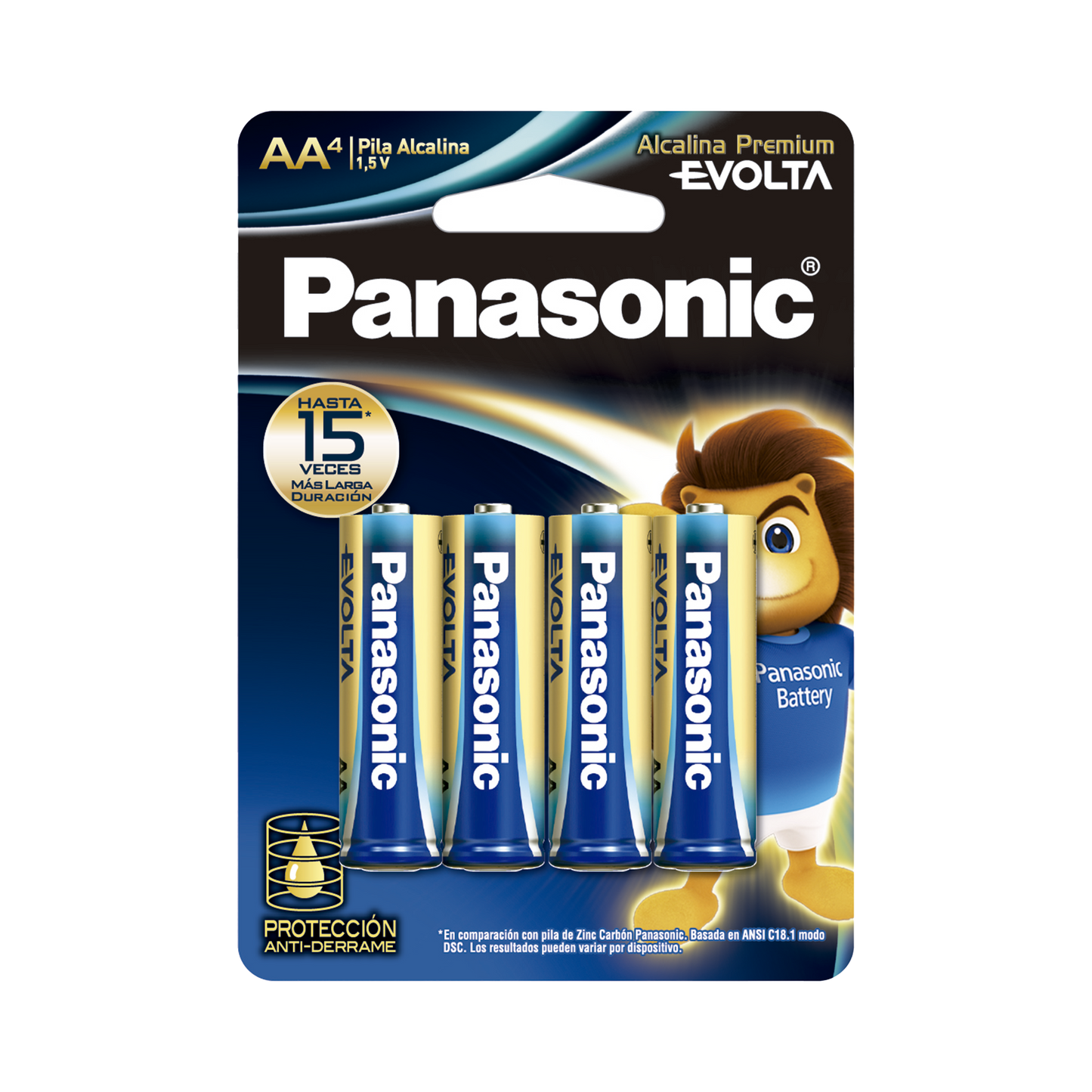 Batería Alcalina AA 1.5V EVOLTA No recargable Paquete 4 baterias PANASONIC LR6EGL/4B - SILYMX