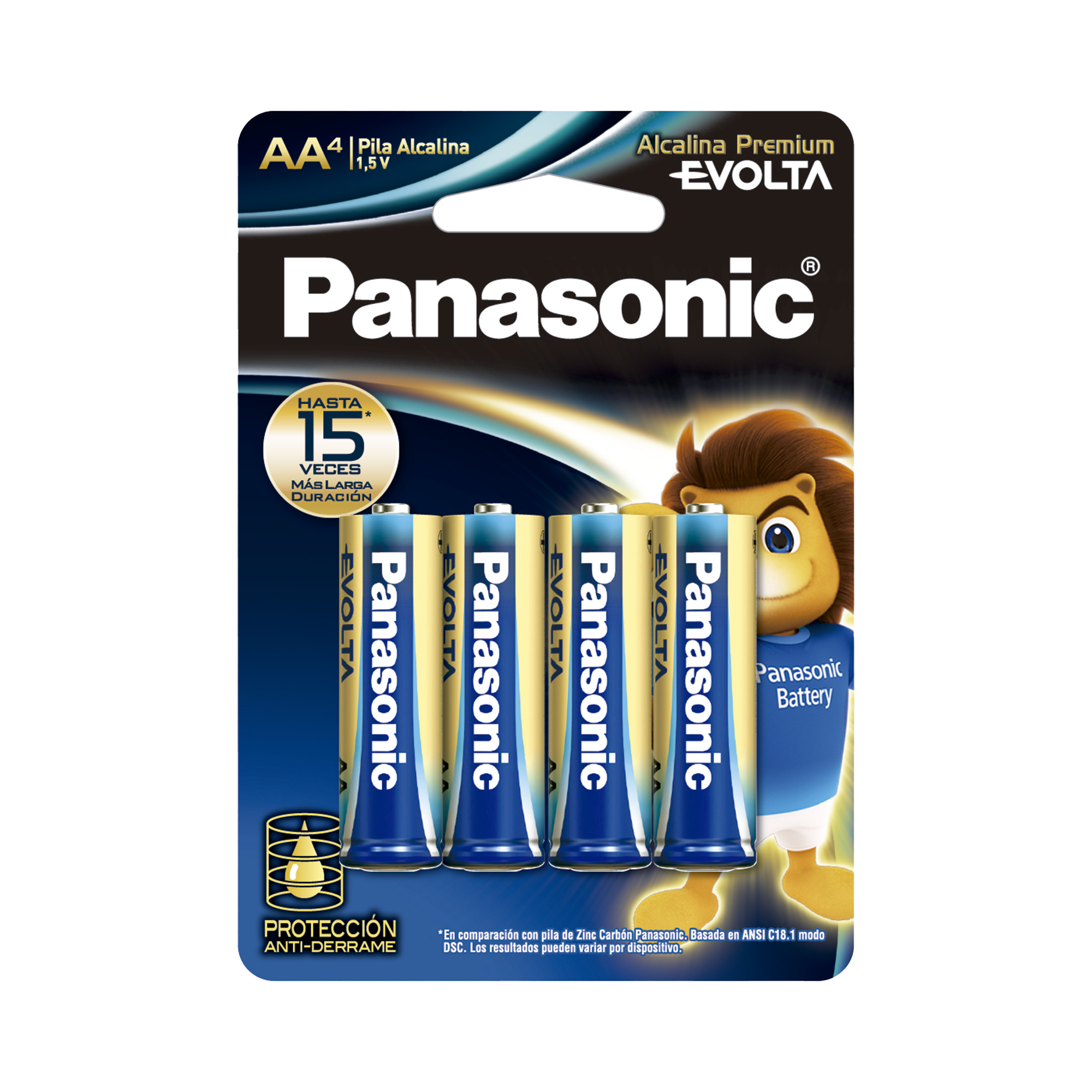 Batería Alcalina AA 1.5V EVOLTA No recargable Paquete 4 baterias PANASONIC LR6EGL/4B - SILYMX