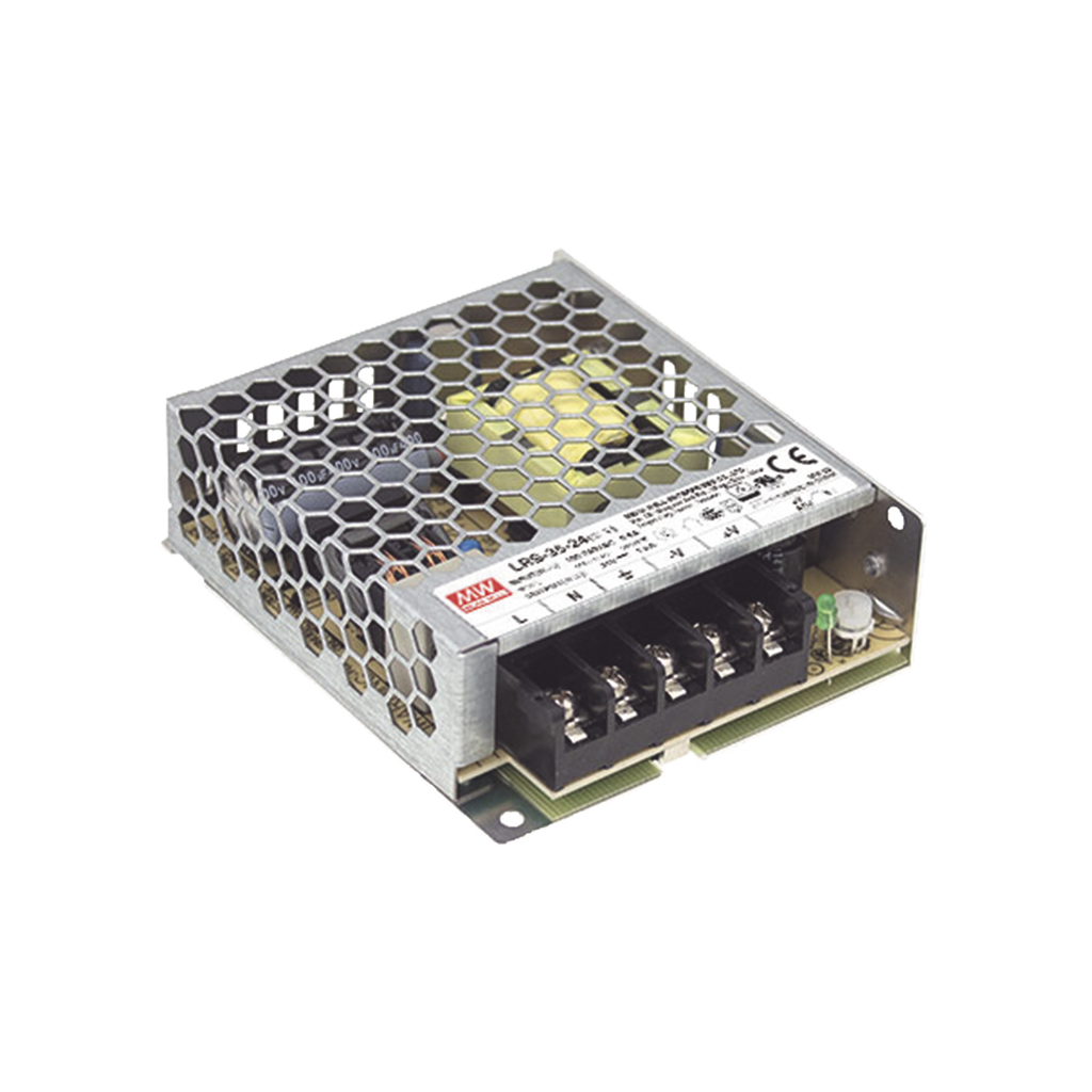 Fuente de Poder Industrial Conmutada 35W de Potencia, 24Vcc, 1.5A MEANWELL LRS3524 - SILYMX