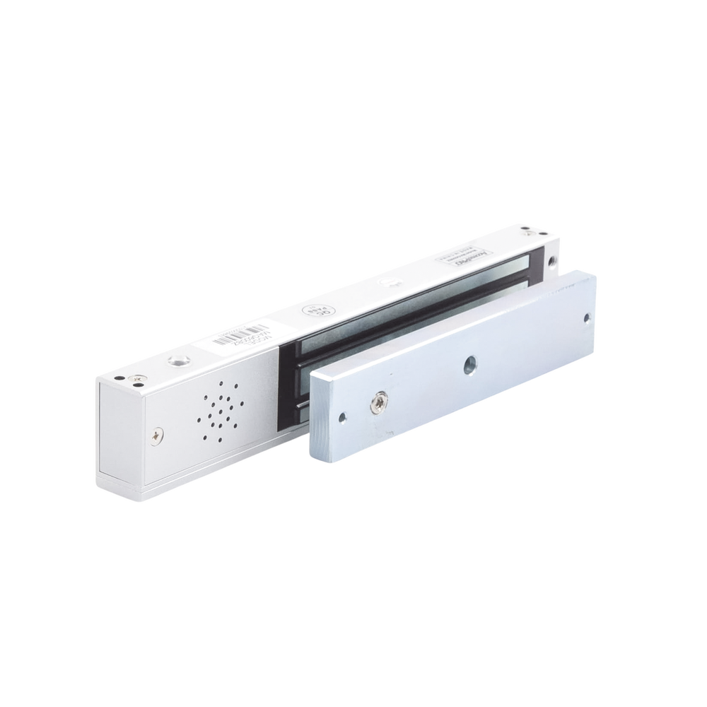 Chapa magnética 600Lb con Buzzer de alarma de puerta abierta / LED indicador de estado / Sensor de estado de placa/ Libre de Magnetismo Residual - SILYMX