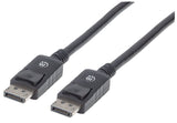 Cable de Video DisplayPort 1.2 Manhattan 4K 60Hz 2 Metros Negro 307116 - SILYMX