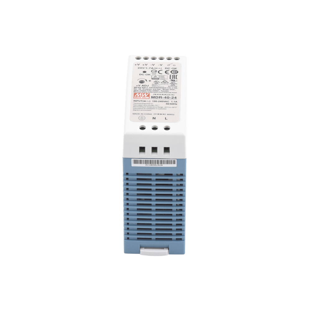 Fuente de poder Industrial MEANWELL Riel Din 24Vcc 40W MDR-40-24 - SILYMX
