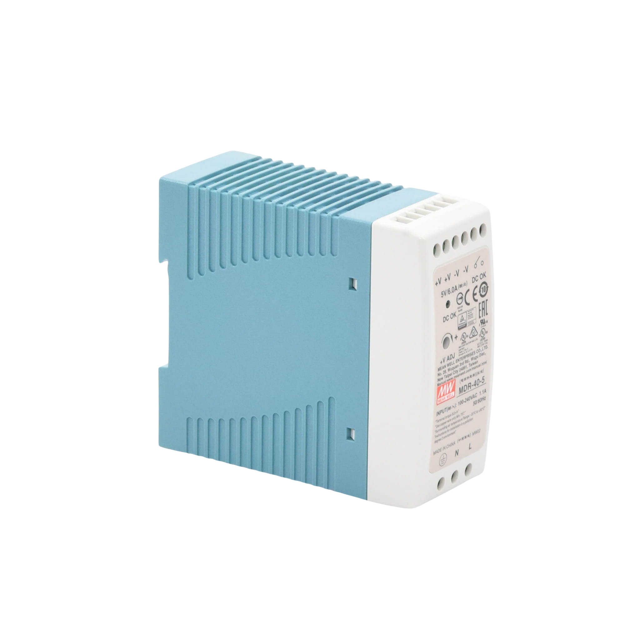 Fuente de poder MEANWELL Industrial Riel Din 5Vcd 40W MDR-40-5 - SILYMX
