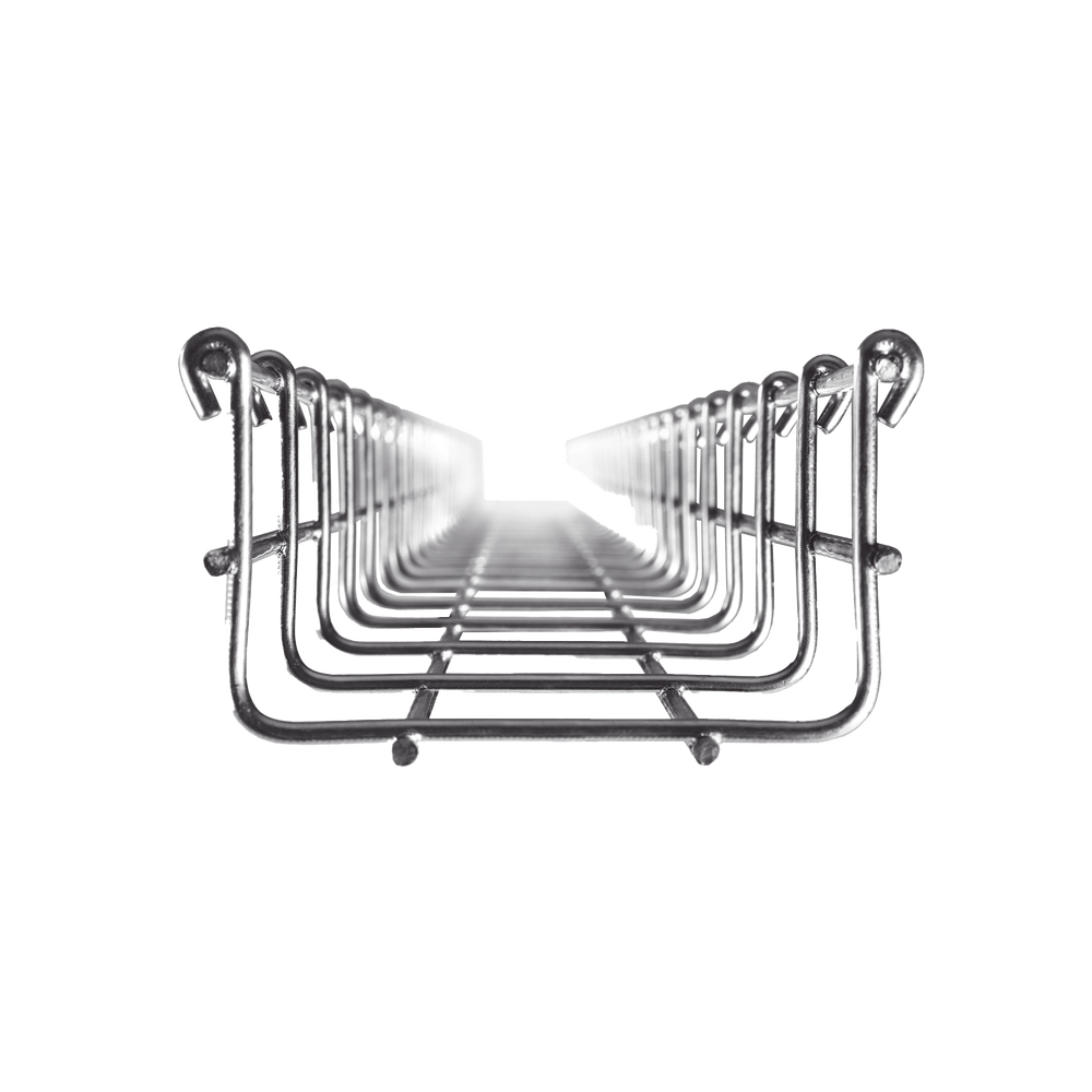 Charola tipo malla 66/100 mm con acabado Electro Zinc hasta 105 cables Cat6 tramo 3 m MG-50-431EZ - SILYMX