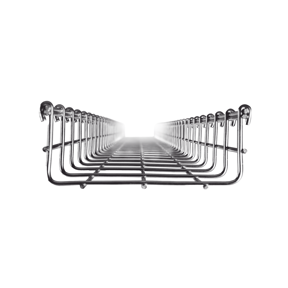 Charola tipo malla 66/150 mm con acabado Electro Zinc hasta 157 cables Cat6 tramo 3m MG-50-432EZ
