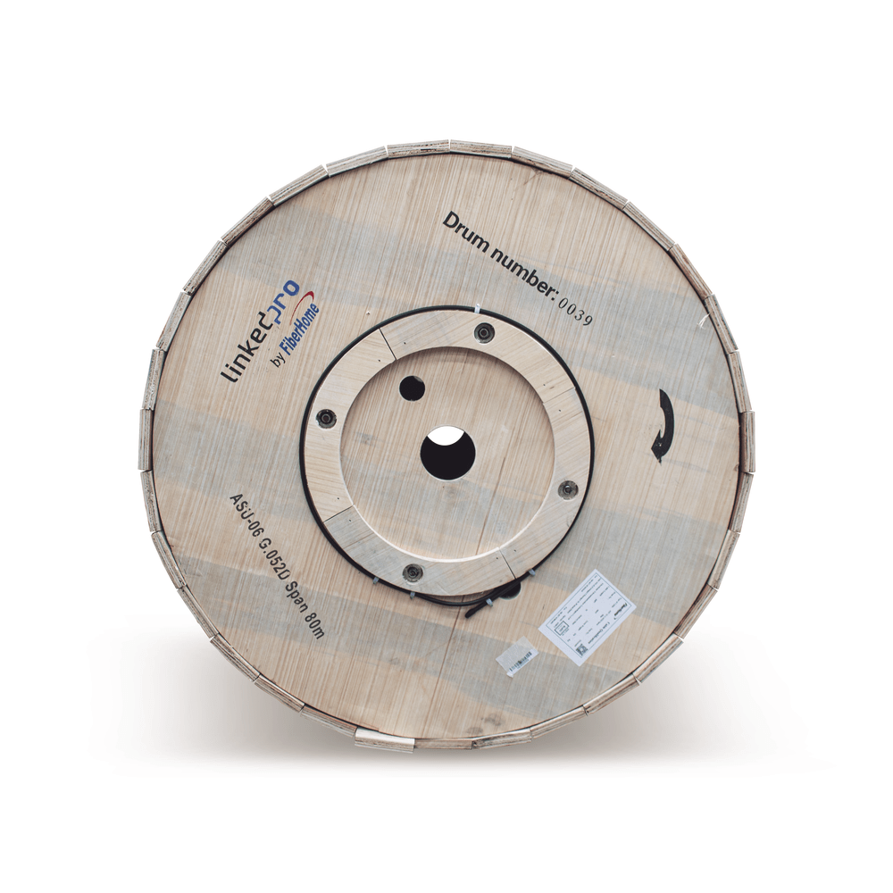 Carrete de 4 km de Fibra Óptica Aérea Mini ADSS (ASU) G.652D Monomodo de 6 Hilos Exterior Span 80 Loose Tube MINI-ADSS-06C/4KM - SILYMX