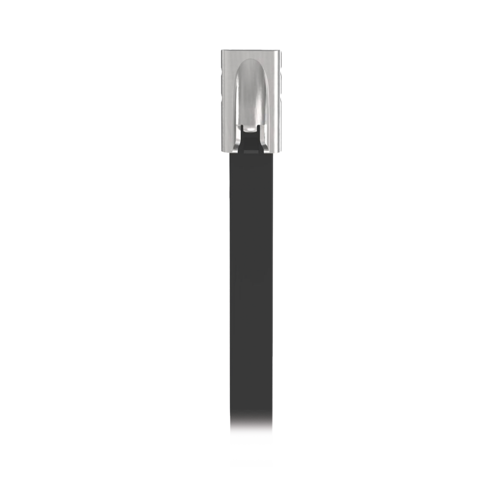 Cincho Pan-Steel de Acero Inoxidable 316 e 521mm largo x 4.6mm ancho Color Negro Exterior Resistente a Rayos UV Paquete de 100pz MLTFC6S-CP316 - SILYMX