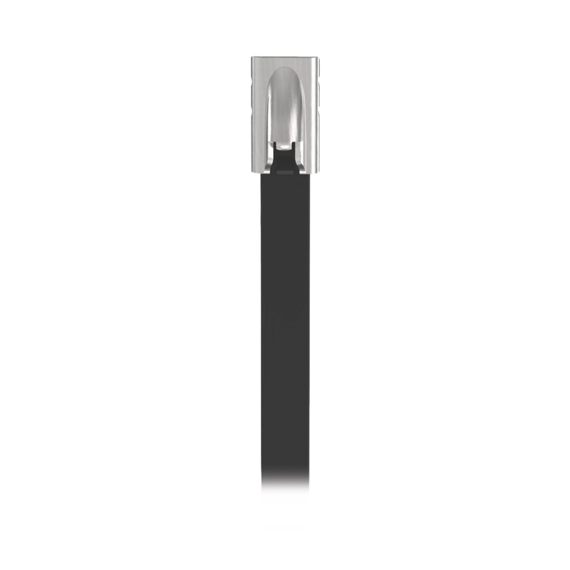 Cincho Pan-Steel de Acero Inoxidable 316 e 521mm largo x 4.6mm ancho Color Negro Exterior Resistente a Rayos UV Paquete de 100pz MLTFC6S-CP316 - SILYMX