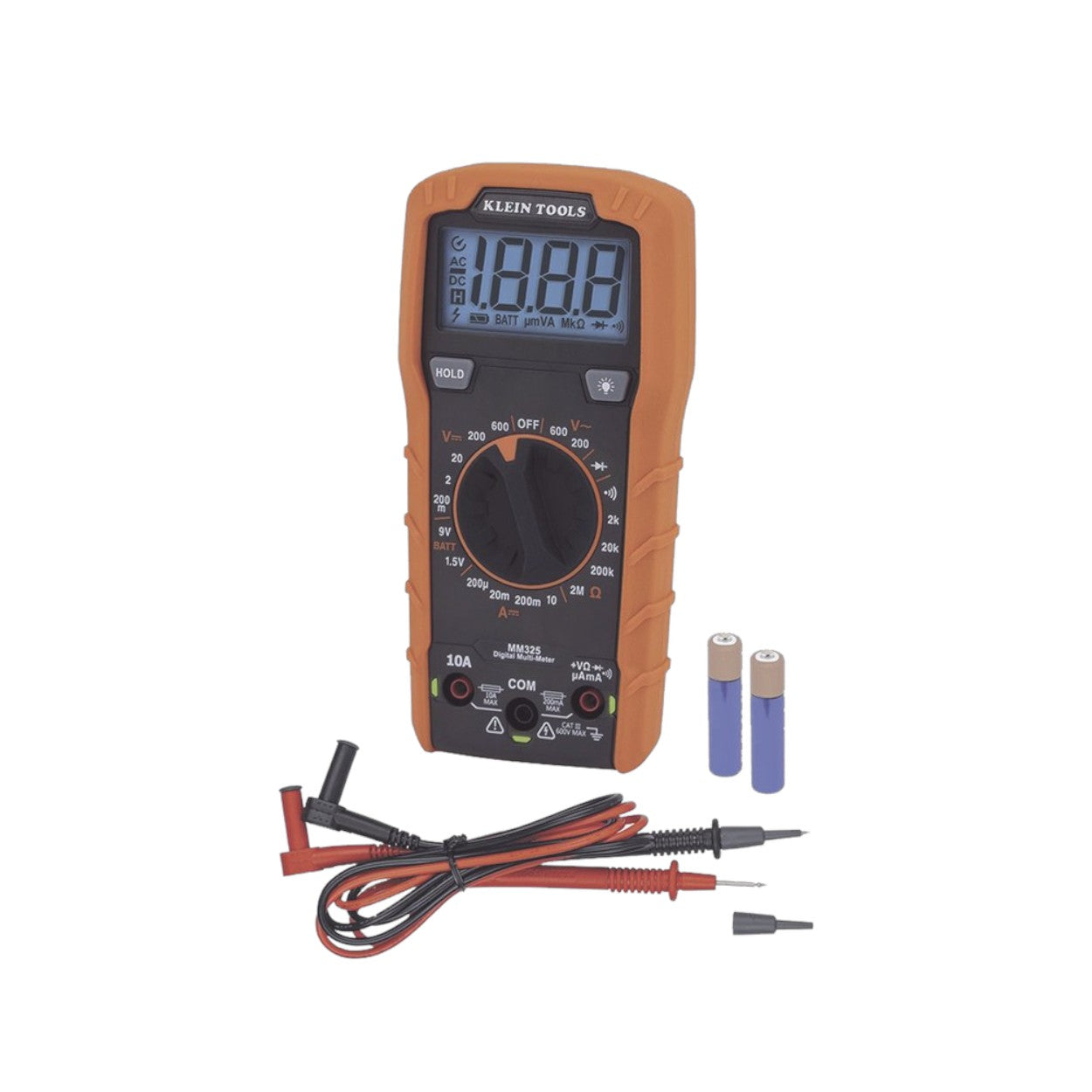 Multímetro Digital con Selección Manual Rango 600V CAT III con Protección de Alerta LED del Cable de Prueba MM325 - SILYMX