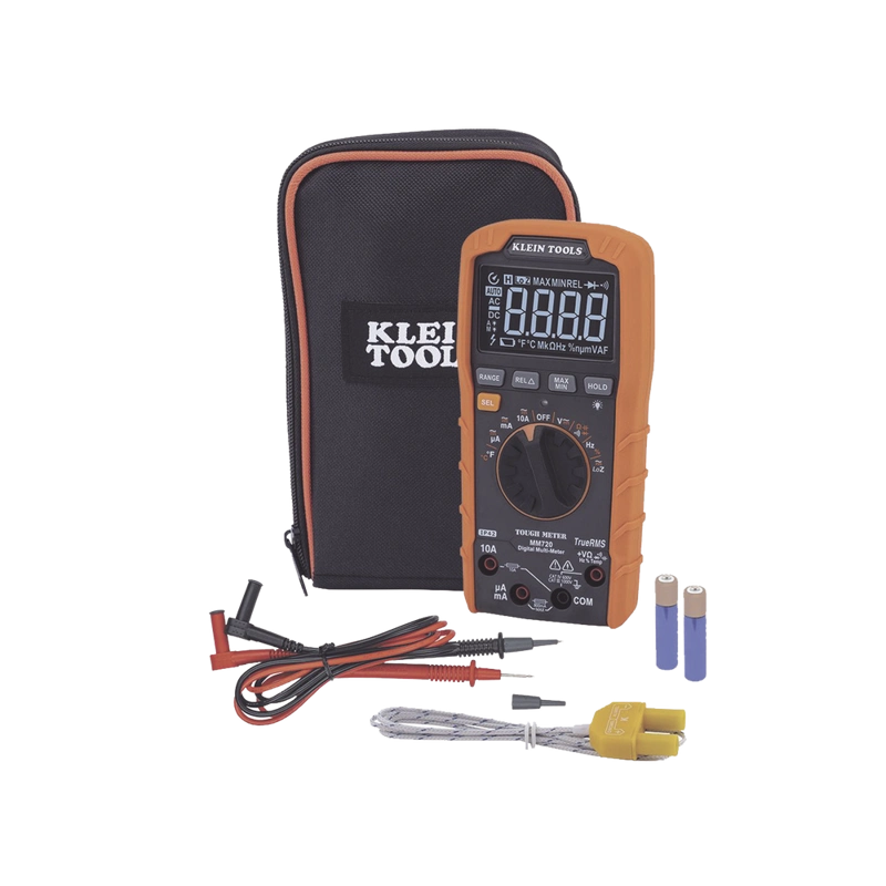Multímetro Digital de Rango Automático con TRMS 1000V Medición de Temperatura y Baja Impedancia MM720 - SILYMX