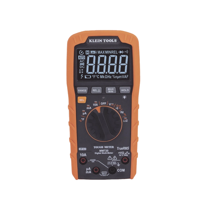 Multímetro Digital de Rango Automático con TRMS 1000V Medición de Temperatura y Baja Impedancia MM720 - SILYMX