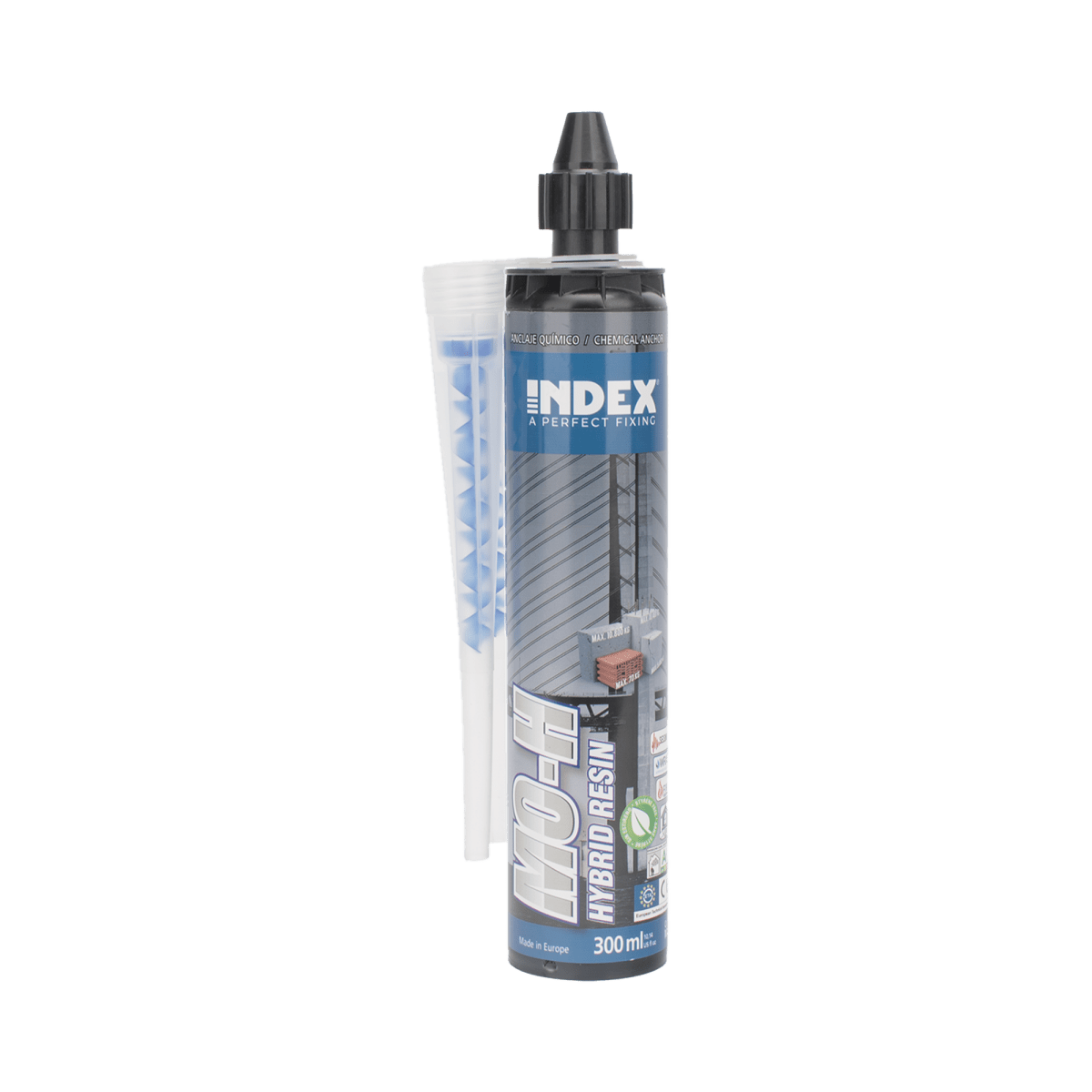 INDEXMOH300Resina Epoxy Vinylester sin Estireno para Altas Cargas en Concreto y Ladrillo Curado Rápido Para Cargas Sísmicas Categoría C1 Contenido 300 ml INDEX MOH300 - SILYMX