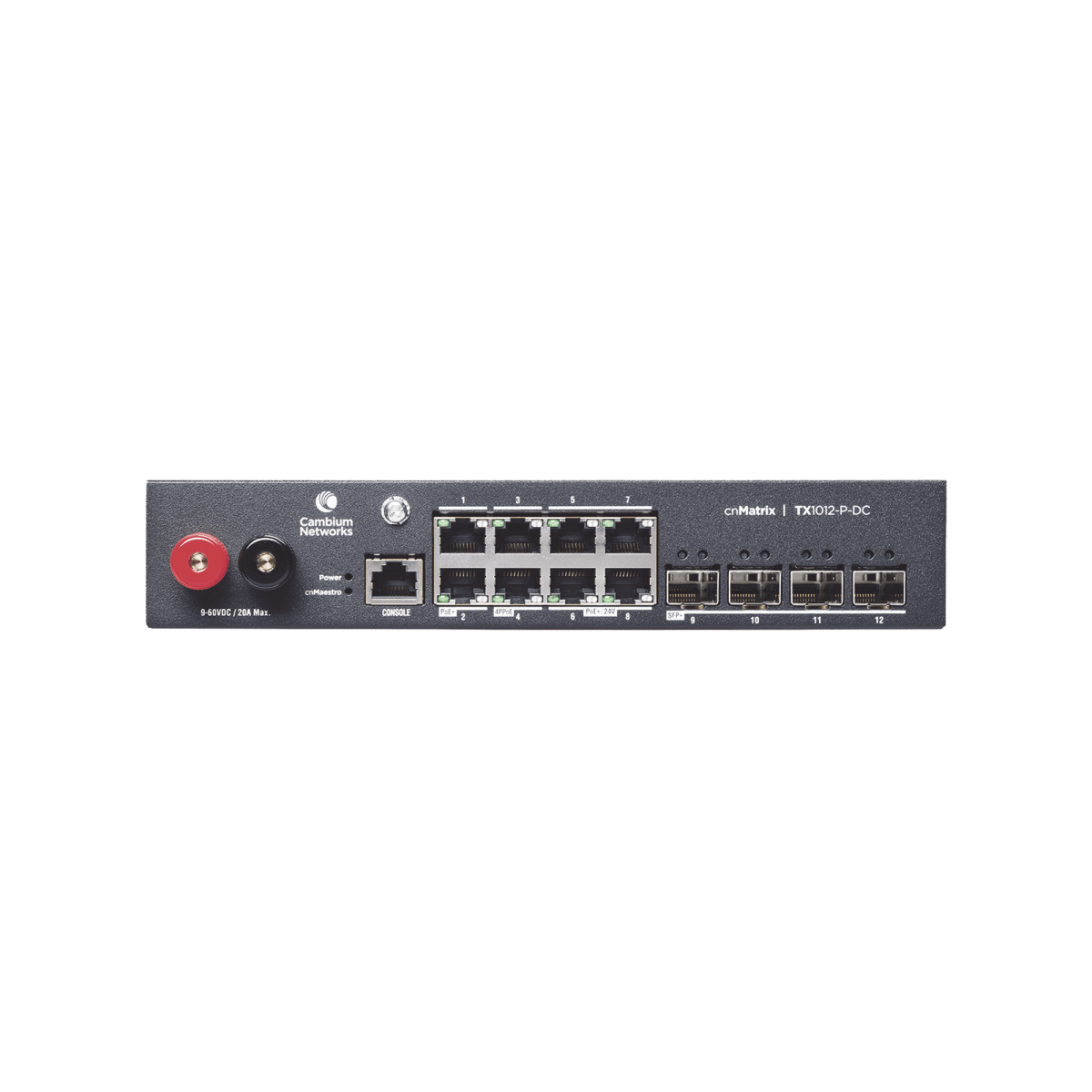 Switches PoECAMBIUM NETWORKSMX-TX1012GXPA-20Switch Administrable 8 Puertos Gigabit PoE+ 170W 4 SFP+ 10G DC Capa 2 Cloud Cambium Networks MX - TX1012GXPA - 20 - SILYMX