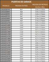 Puerta de Garage D Alta calidad 10x8 pies AISLADA Estilo Americana Imitacion Madera Golden Oak Linea Central GARAGE-108-W - SILYMX