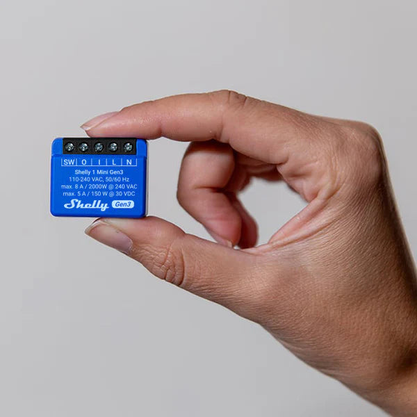 Mini Relevador Inalambrico Inteligente WiFi 1 Salida Contacto Seco 16A Compatible Alexa Google Home Shelly SHELLY1MINIGEN3X2