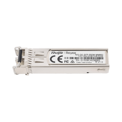 RUIJIENIS-GE-SFP-550M-MM850Transceptor Industrial LC Multimodo SFP 1G, hasta 550 Metros, Longitud de Onda 850 nm, soporta Temperaturas de - 40° a 85° C - SILYMX
