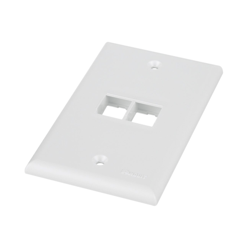 Placa de Pared Vertical Panduit Salida Para 2 Puertos Keystone Color Blanco NK2FNWH - SILYMX