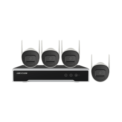 HIKVISIONNK42W0H-1T(E)Kit IP Inalámbrico 1080p / NVR 4 Canales / 4 Cámaras Bala para Exterior / 1 HDD de 1 TB / Modo Repetidor - SILYMX