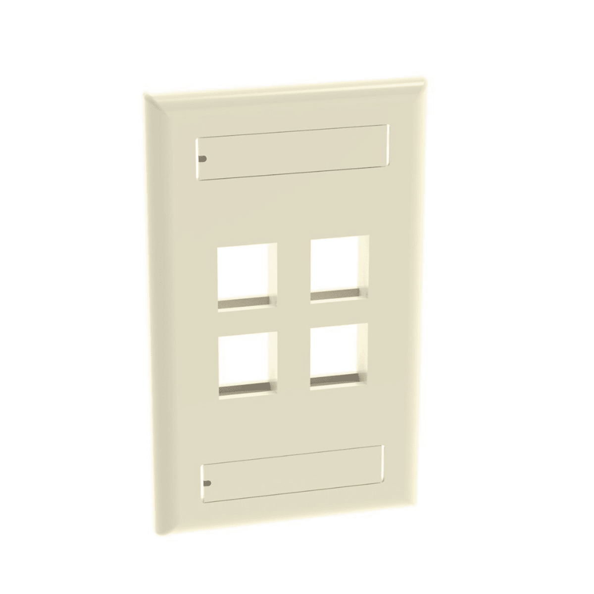 FacePlatesPANDUITNK4FEIYPlaca de Pared Horizontal 4 Puertos Keystone Blanco Mate | Panduit NK4HSFIWY - SILYMX
