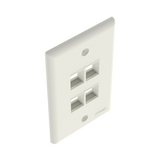 Placa de Pared Vertical 4 Puertos Keystone Blanco Mate | Panduit NK4FNIW - SILYMX