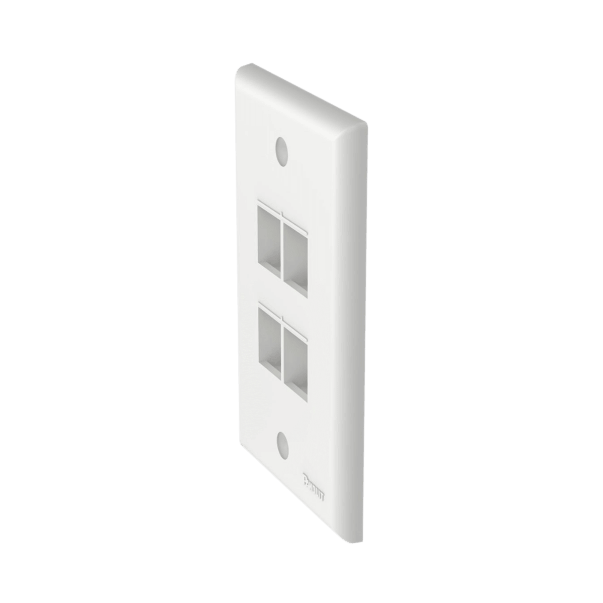 FacePlatesPANDUITNK4FNWHPlaca de Pared Vertical 4 Puertos Keystone Blanca | Panduit NK4FNWH - SILYMX