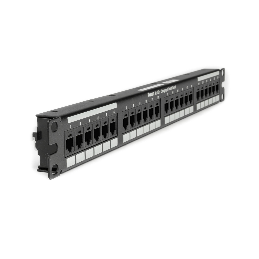 Patch Panel Panduit Categoria 6 de 24 puertos de impacto 110 Plano 1Ur NK6PPG24Y - SILYMX