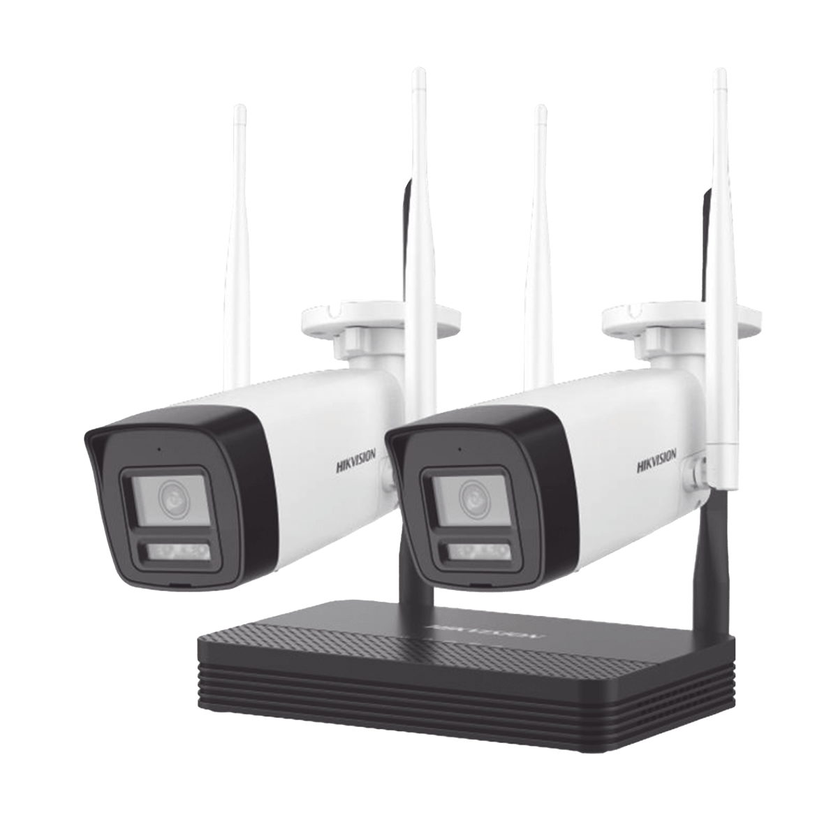 Camaras WifiHIKVISIONNKS422W0HKit IP Inalambrico 2MP 4 Canales 2 Camaras Bala Exterior Dual Light IR 30m Audio Bidireccional WiFi Hikvision NKS422W0H - SILYMX