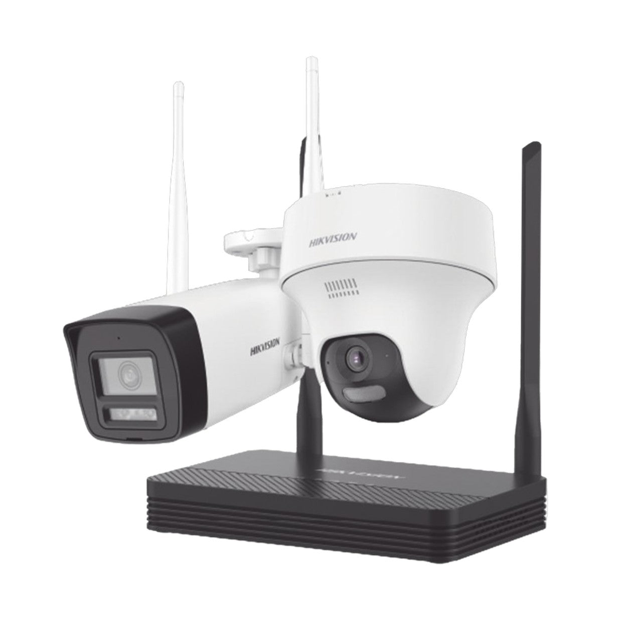 Kit Ip 4mpx Cámara Bala Y Cámara Turret Micrófono Hikvision - SILYMX