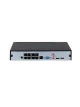 NVR de 8 MP  4k  8 canales IP 8 puertos PoE Rendimiento de 160 mbps H.265+ 1 Bahía para disco duro Soporta cámaras WizSense HDMI 4K & VGA DHI-NVR4108HS-8P-4KS3 - SILYMX