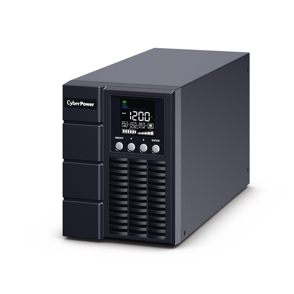 UPS de 1000 VA/900 W, Online Doble Conversión, Entrada 120 Vca NEMA 5-15P, Onda Senoidal Pura, Tipo Torre, Con 4 Tomas NEMA 5-15R CYBERPOWER OLS1000A - SILYMX