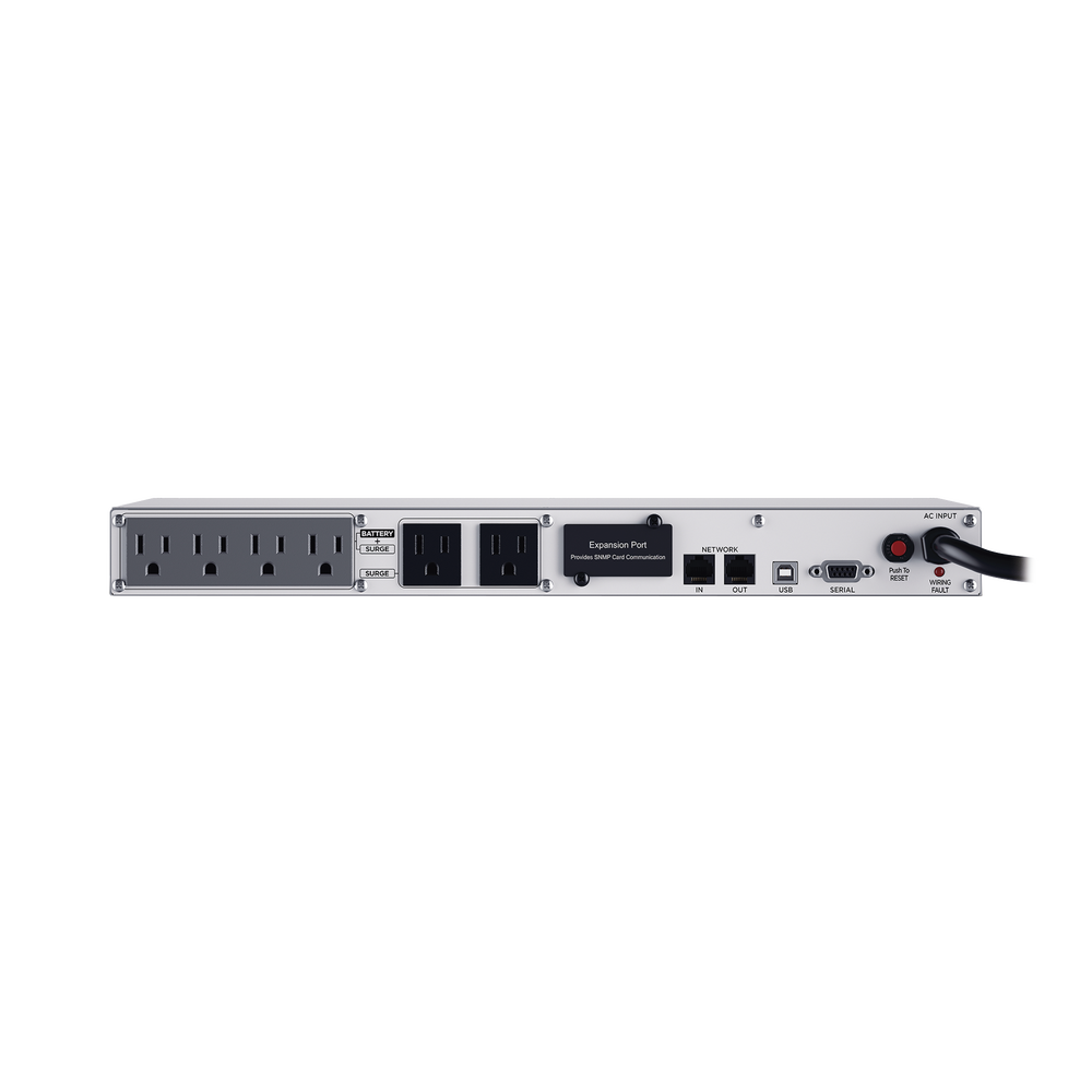 UPS de 500 VA/300 W Topología Línea Interactiva Entrada 120 Vca NEMA 5-15P Tipo Rack 1 UR Con 6 Tomas NEMA 5-15R - SILYMX