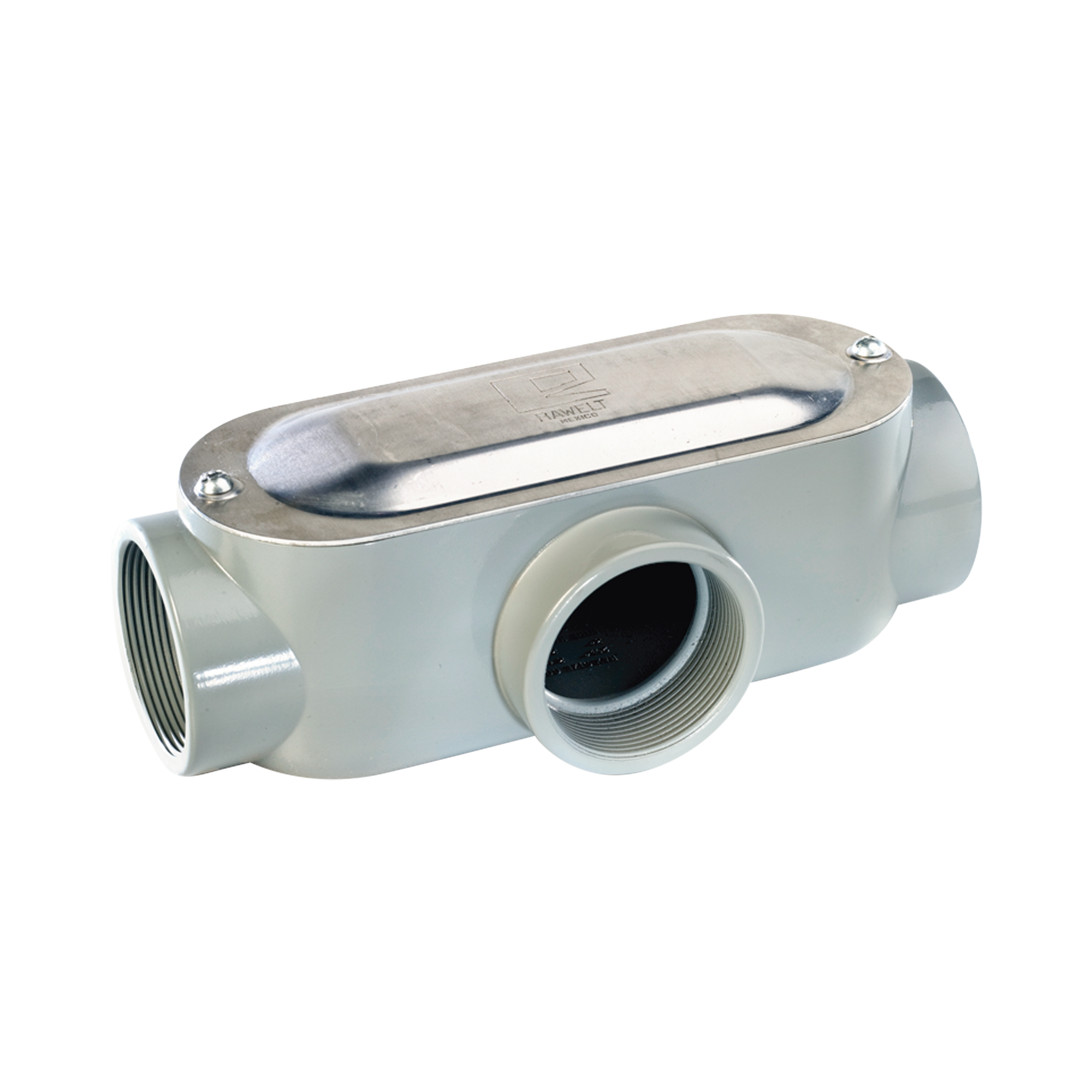 Caja Condulet tipo T de 3/4" (19.05 mm)/ Incluye tapa y tornillos RAWELT OT-0087C - SILYMX