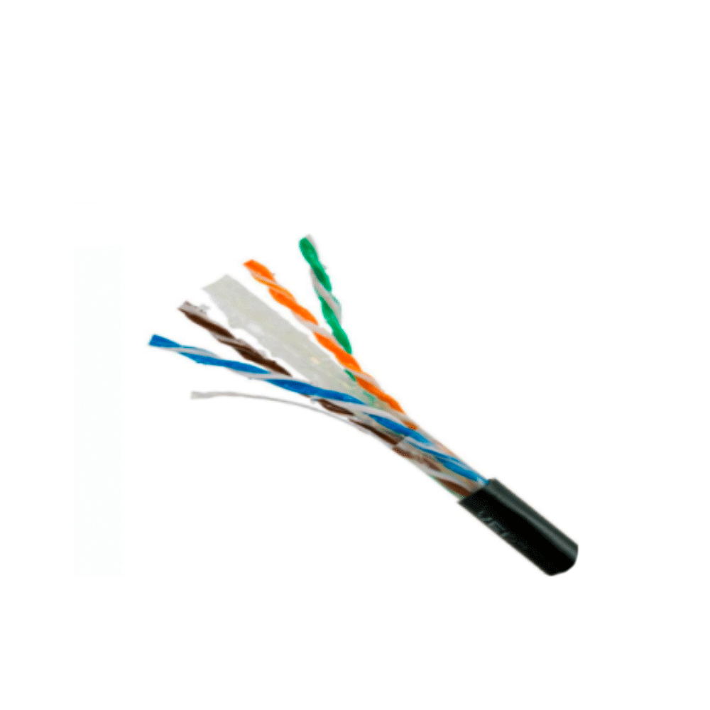 Bobina de Cable UTP Cat6 Saxxon Para Exterior con Gel 100% Cobre Color Negro 305 Metros OUTPCAT6GCOPEXT