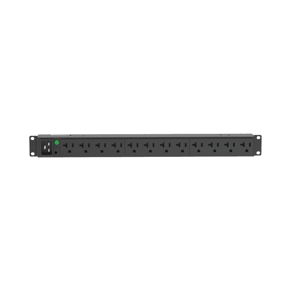 PDU Básico para Distribución de Energía, Enchufe de Entrada NEMA L5-20P, Con 12 Contactos NEMA 5-20R, Instalación Horizontal de 19in, 1UR, 20 Amp, 120 Vca PANDUIT P12B30M - SILYMX