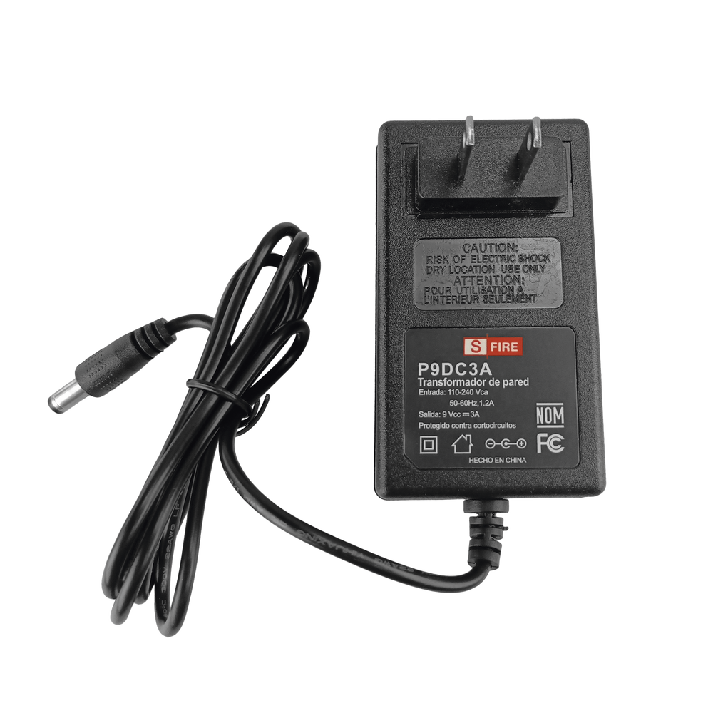 Fuente de Poder Regulada de 9 Vcd 3 A Entrada de 100-240 Vca CCTV Acceso Asistencia Alarmas Etc Certificación NOM P9DC3A - SILYMX