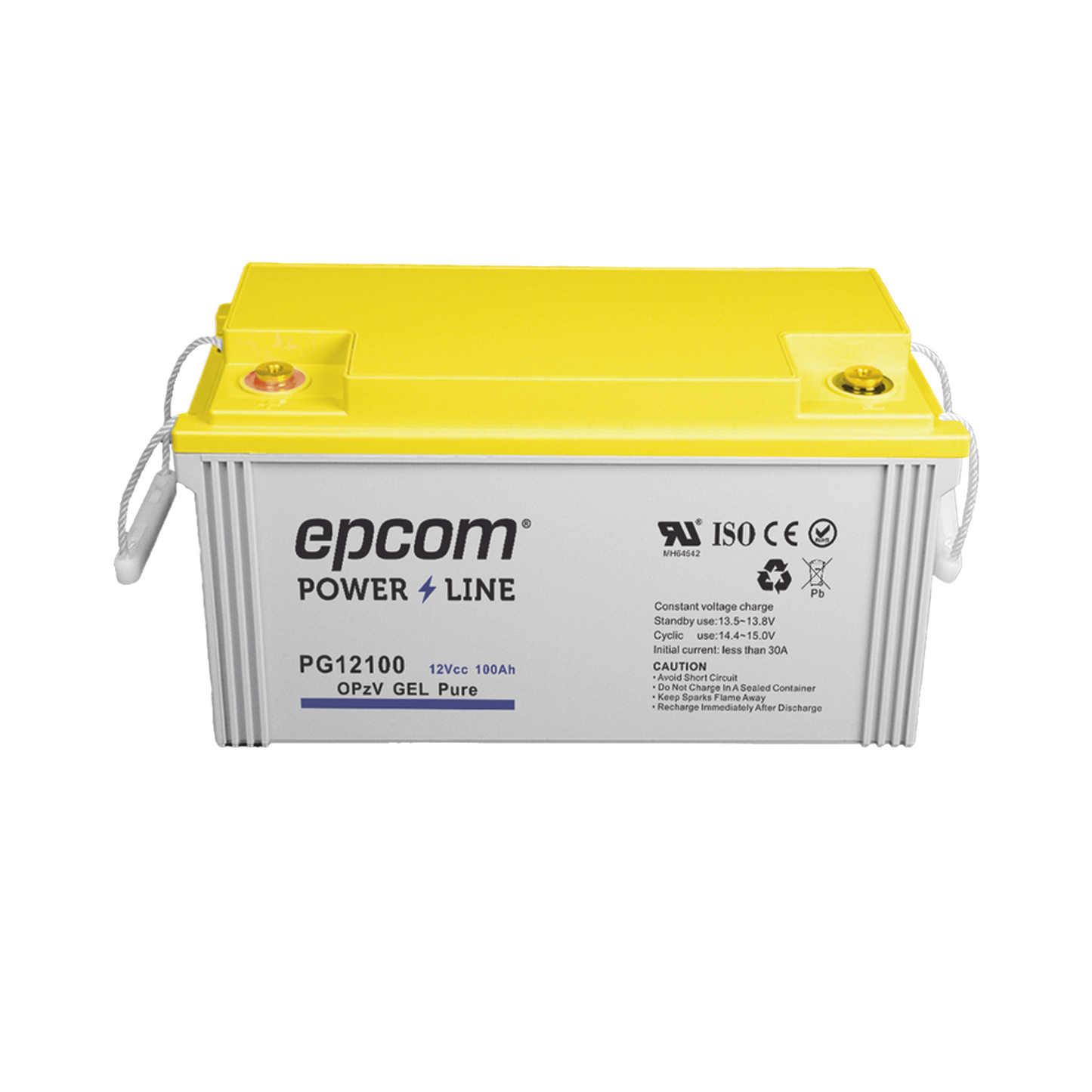 Batería de GEL PURO OPzV 12 V @ 100 Ah Ciclo profundo Uso en Aplicaciones Fotovoltaicas y de Respaldo EPCOM POWERLINE PG12100 - SILYMX