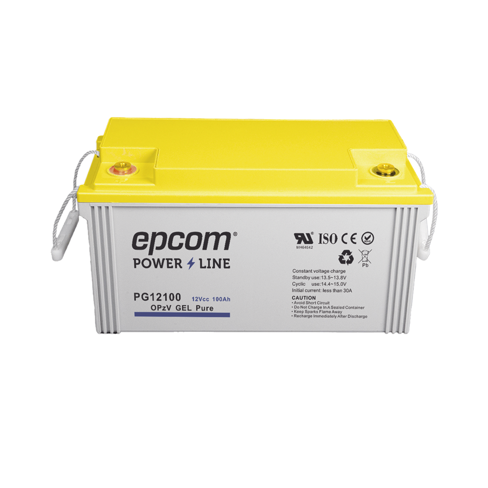 Batería de GEL PURO OPzV 12 V @ 100 Ah Ciclo profundo Uso en Aplicaciones Fotovoltaicas y de Respaldo EPCOM POWERLINE PG12100 - SILYMX