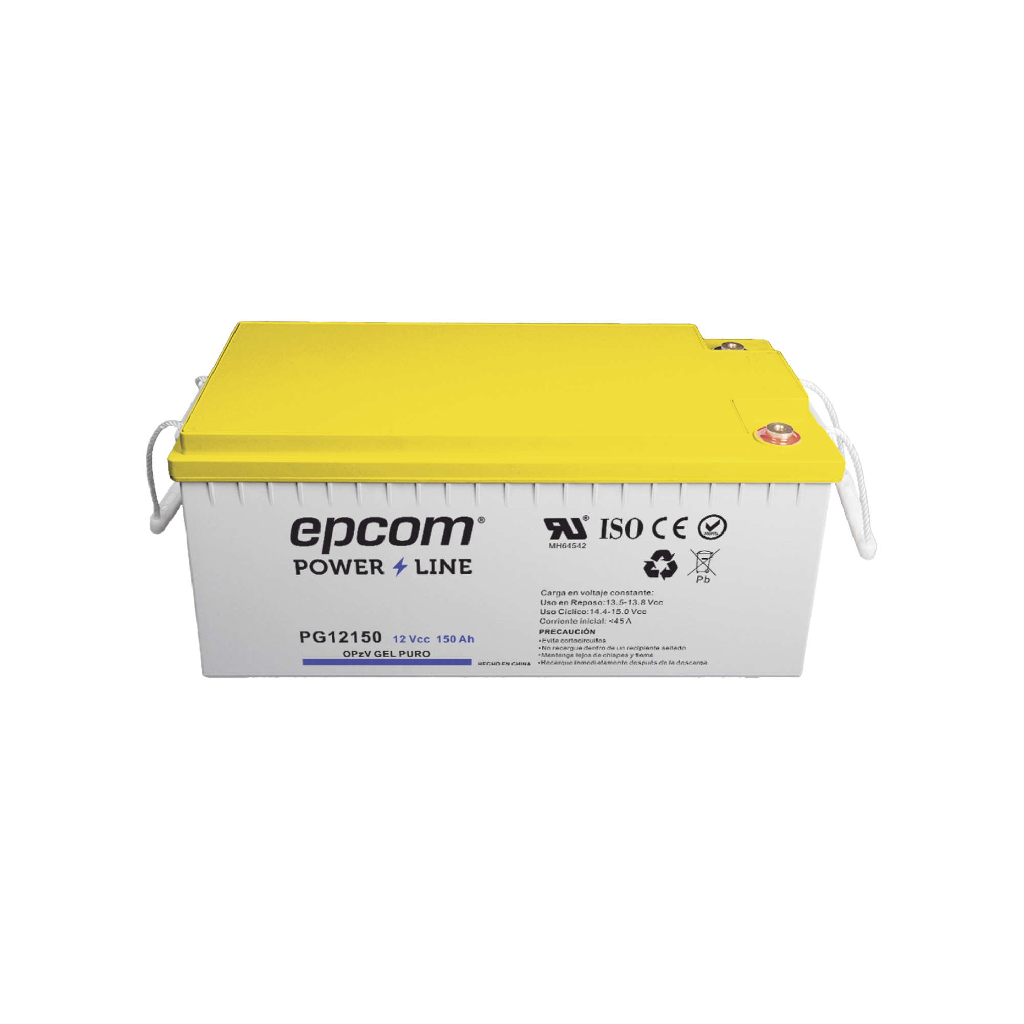 Batería de GEL PURO OPzV 12 V @ 150 Ah Ciclo profundo Uso en Aplicaciones Fotovoltaicas y de Respaldo EPCOM POWERLINE PG12150 - SILYMX