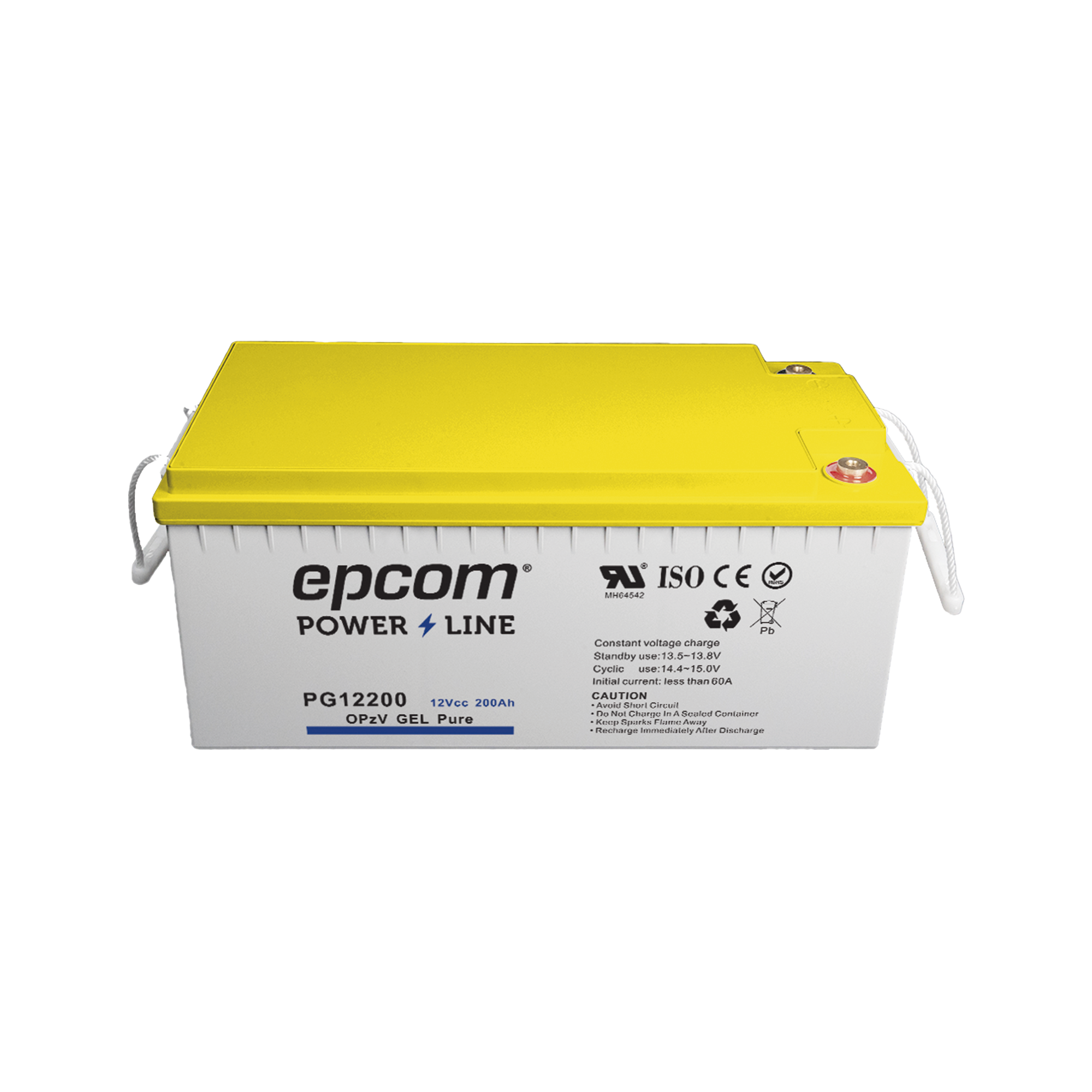 Batería de GEL PURO OPzV 12 V @ 200 Ah Ciclo profundo Uso en Aplicaciones Fotovoltaicas y de Respald EPCOM POWERLINE PG12200 - SILYMX
